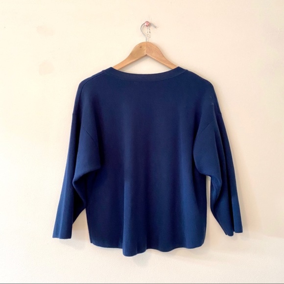 Anthropologie Moth Embellished Jewel Sweater Blue petite small - Picture 9 of 12